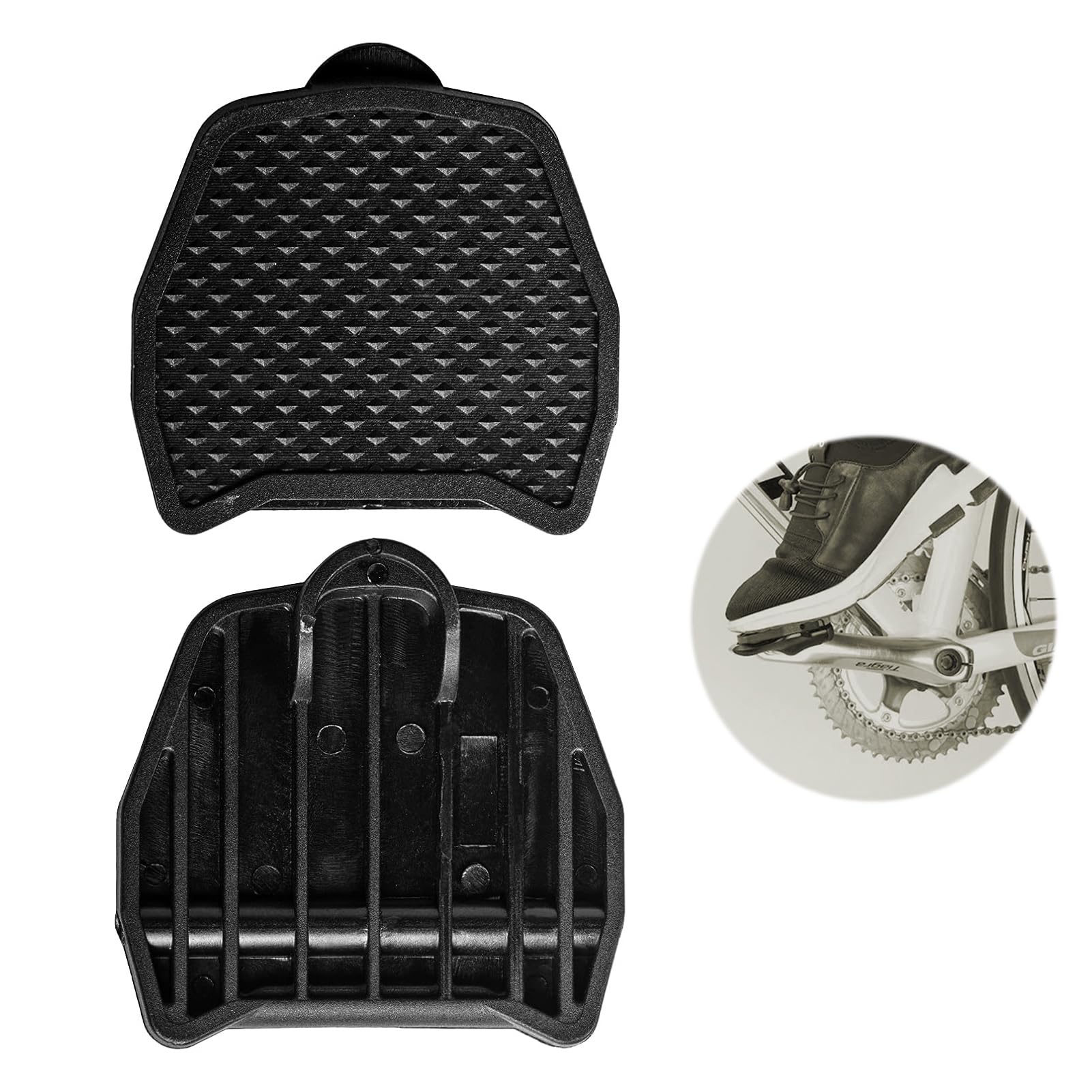 Adaptateur Pédale SPD DEWIN Pour Vélo - Plateforme Alliage Aluminium - Conversion Pédale Auto Vers Plateforme - Noir