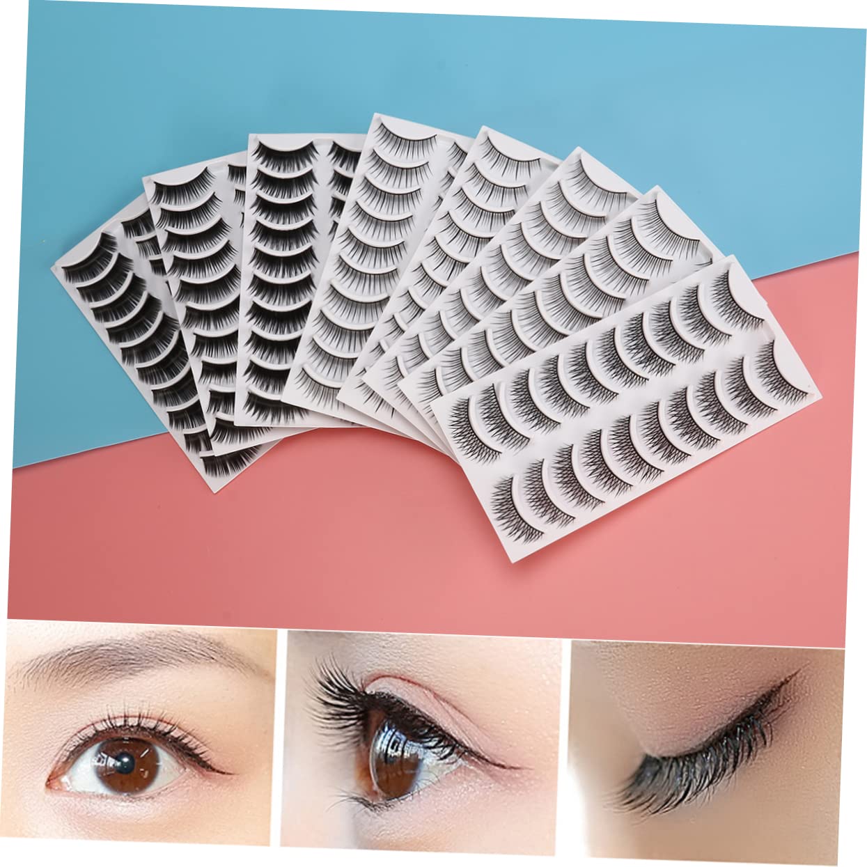 Didiseaon 240paia Eyelashes Wispy Cat Eye Faux Lashes for Women Thick Clusters for Everyday Makeup and Special Occasions