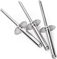 Vista 8 de PAGOW 60 remaches ciegos de aluminio con brida de 3/16 x 1/2 pulgadas (0.189 x 0.472 x 0.630 in), remaches grandes autoenchufables de extremo