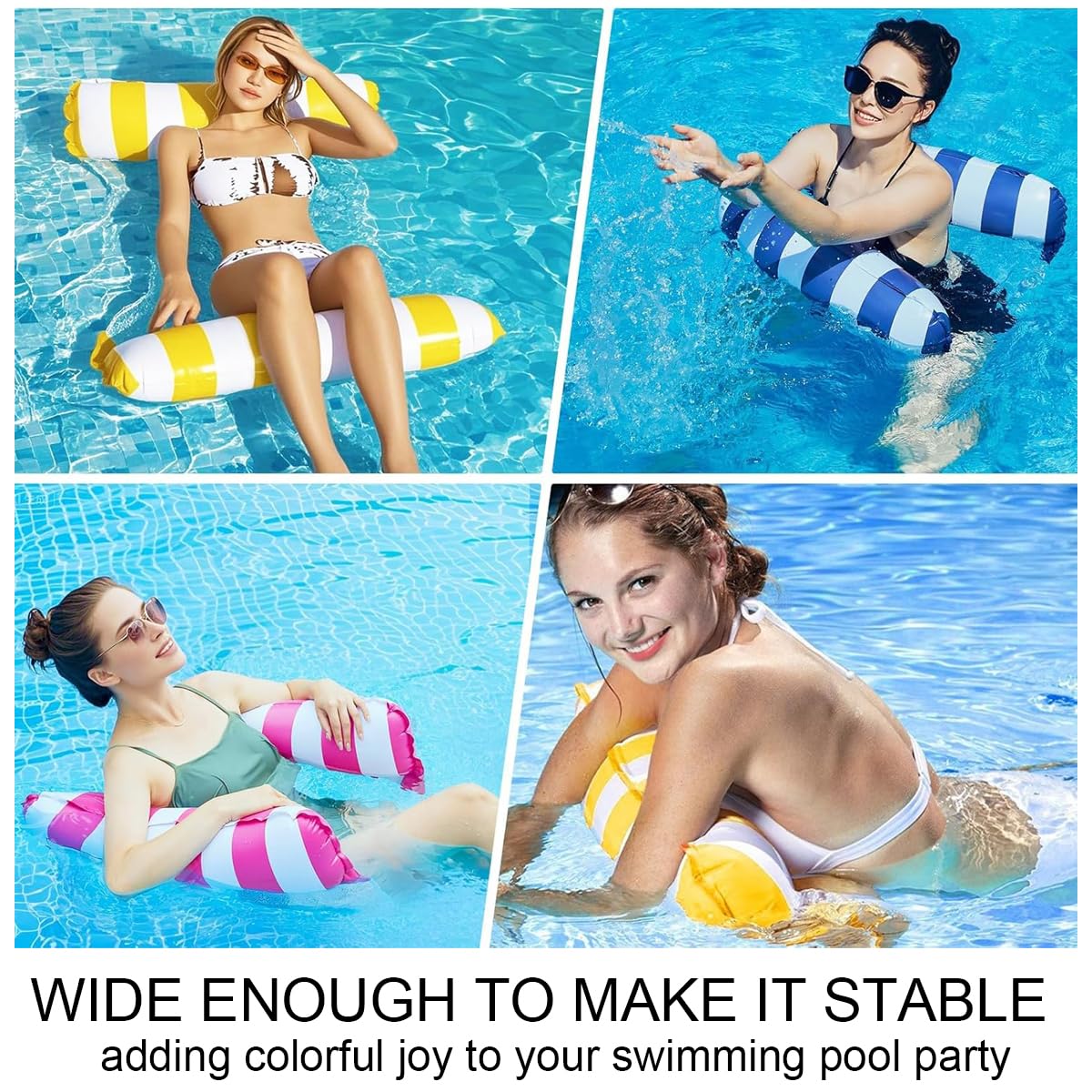 4pcs Amaca gonfiabile ad acqua 4 in 1,Gonfiabile Piscina Galleggiante Amaca,Gonfiabili Per Piscina,Materassino Mare,per adulti e galleggianti per piscina