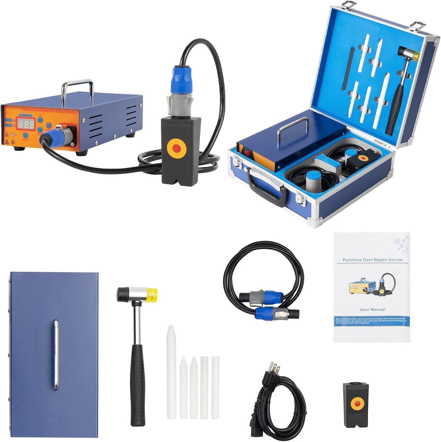 Set di riparazione per ammaccature con riscaldatore a induzione per auto, 1380W 220V Riscaldatore a induzione senza vernice professionale per la carrozzeria dell'auto, macchina riscaldata