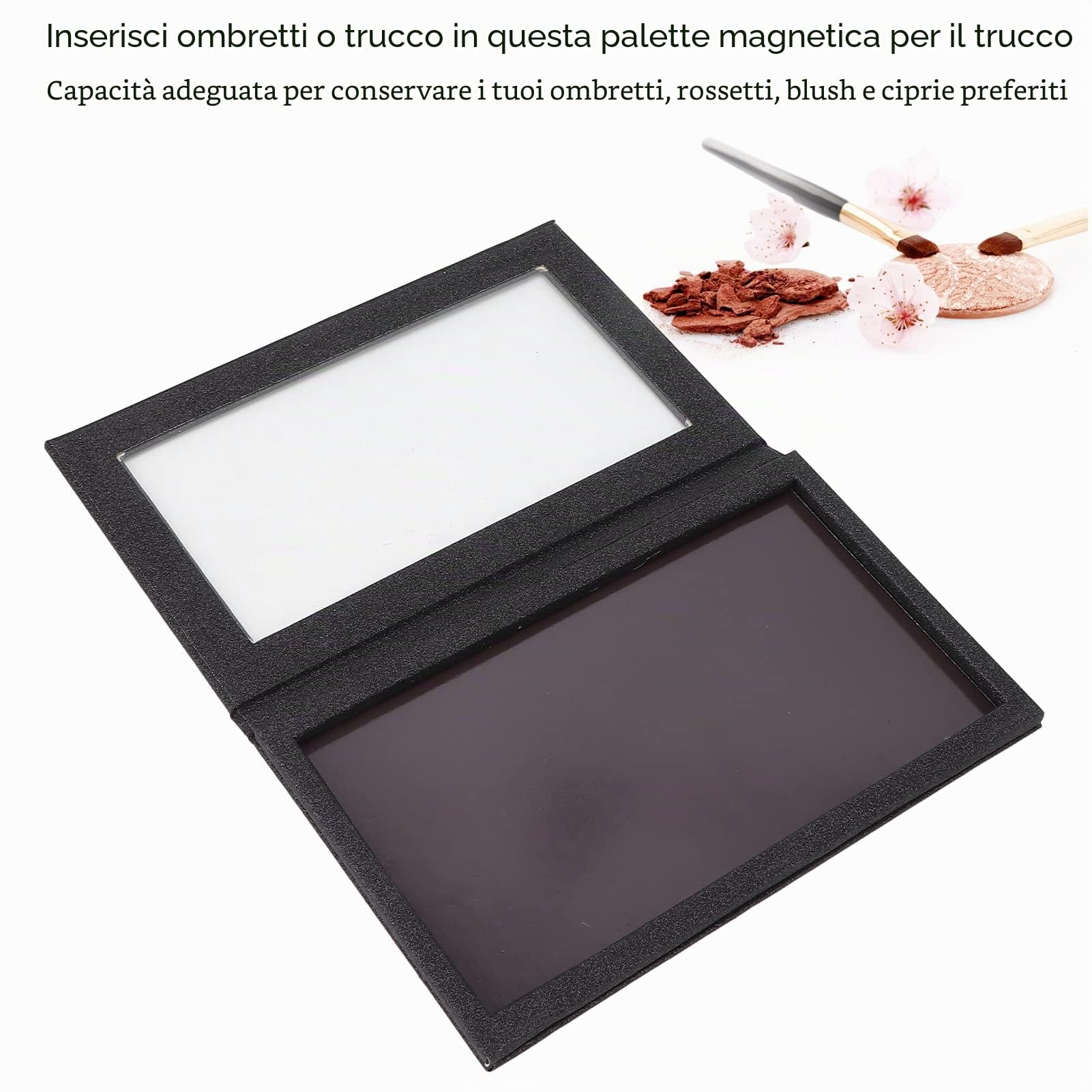 Sonew Tavolozza Magnetica Professionale, Stoccaggio Rossetto Ombretto Scatole Espositori Vuoti per Trucco Fai Te, Tavolozza Ombretti Aggiornata Stoccaggio Trucco Pallete Vuota Extra Large