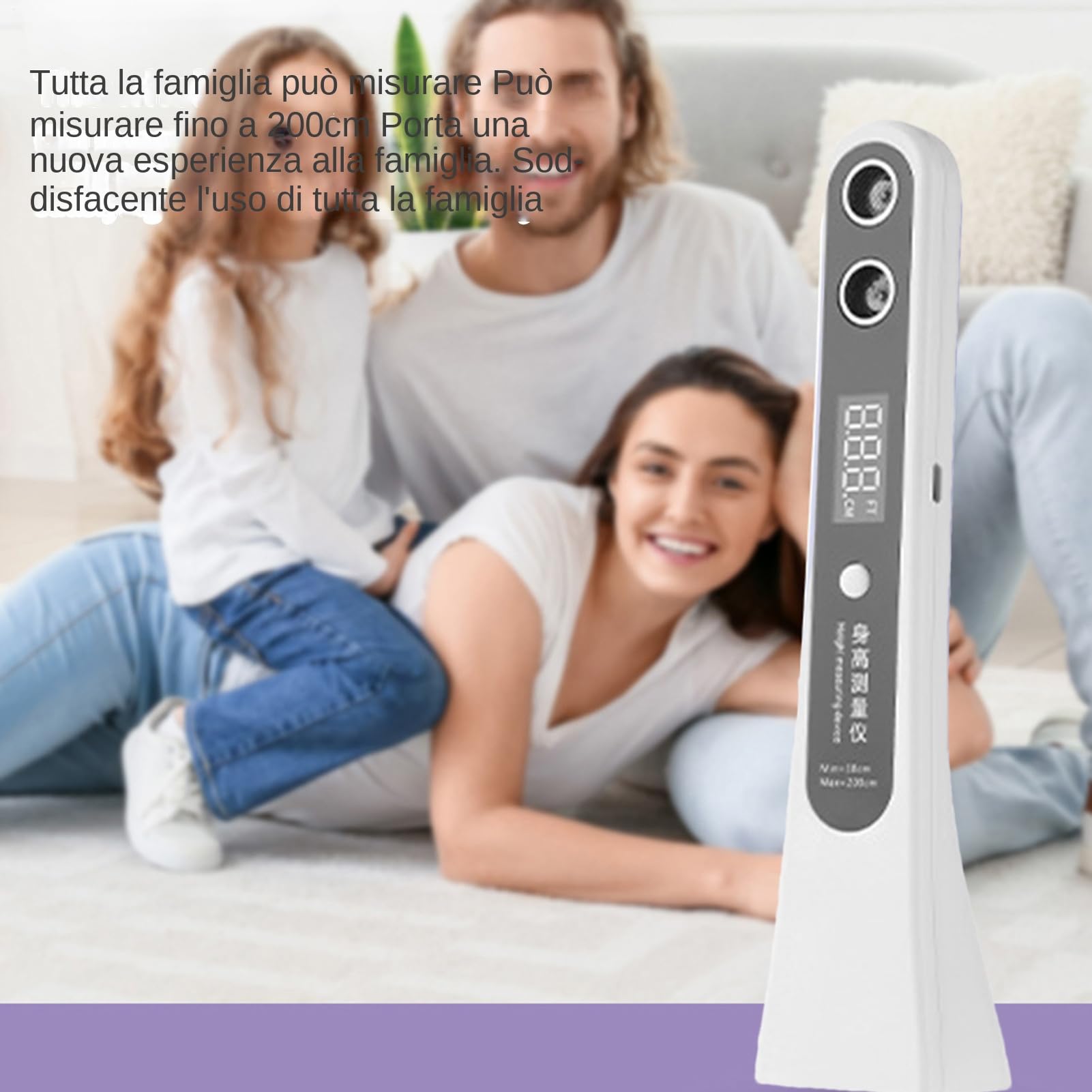 Misuratore Altezza Ultrasonico 5x5.6x23cm - Strumento Di Misurazione Altezza Digitale Compatto