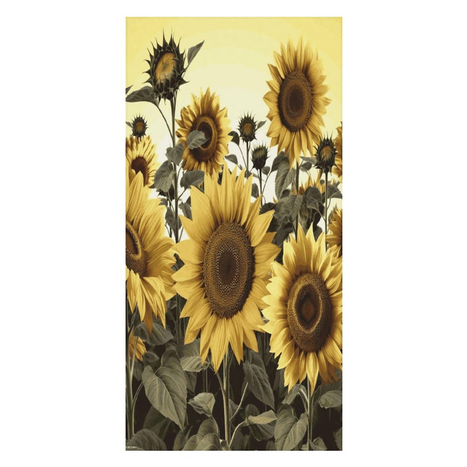 JTREHY Yellow Sunflower Floral Beach Towel Extremely Soft Oversized Towels Lightweight Sports Absorbent Bath Towel Suitable 160"x80" for Swimming Camping Beach