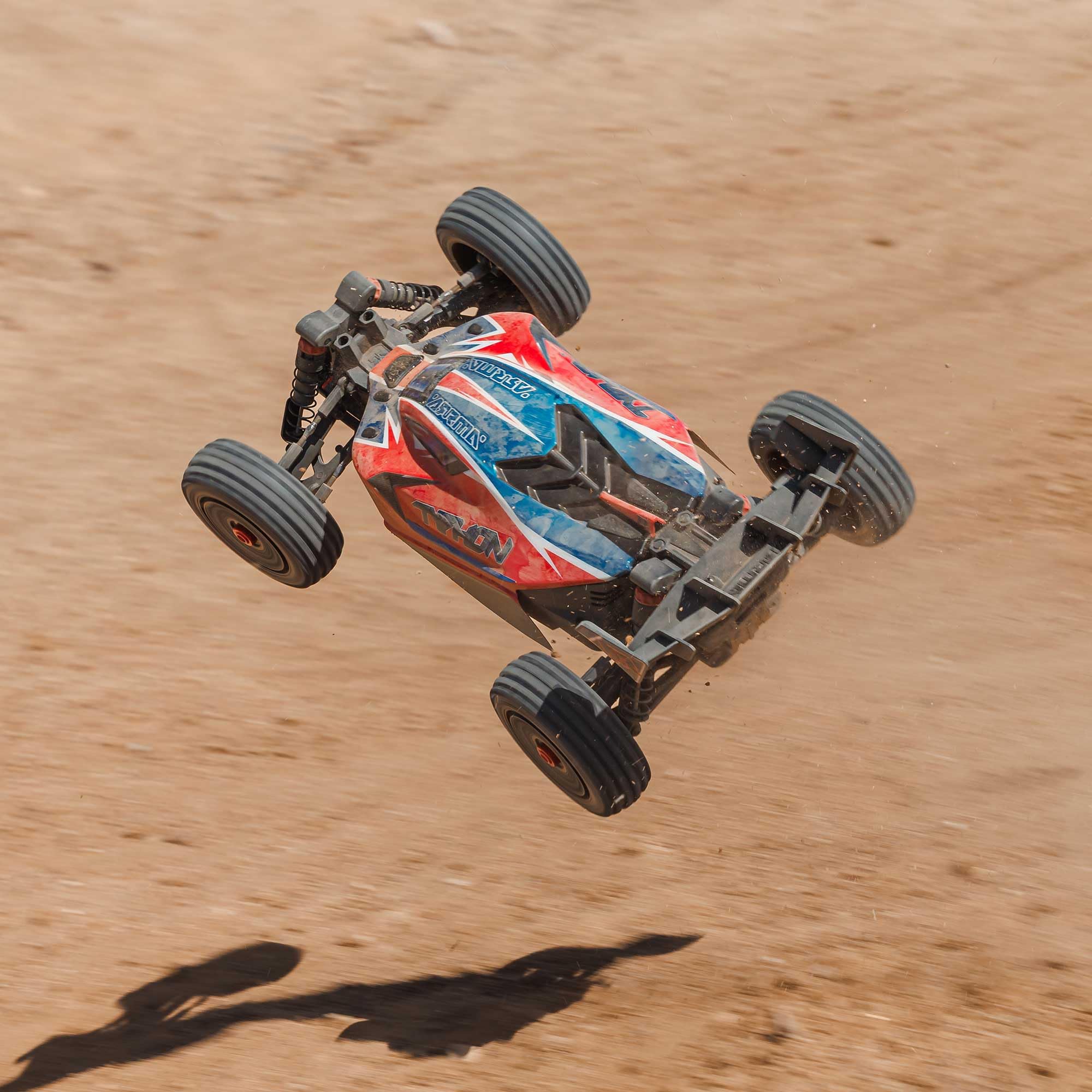 ARRMA RC Car 1/8 Typhon 4X4 223S BLX BRUSHLESS Buggy RTR (bateria i ładowarka nie są dołączone) z DSC RED/Blue, ARA4306V4T3