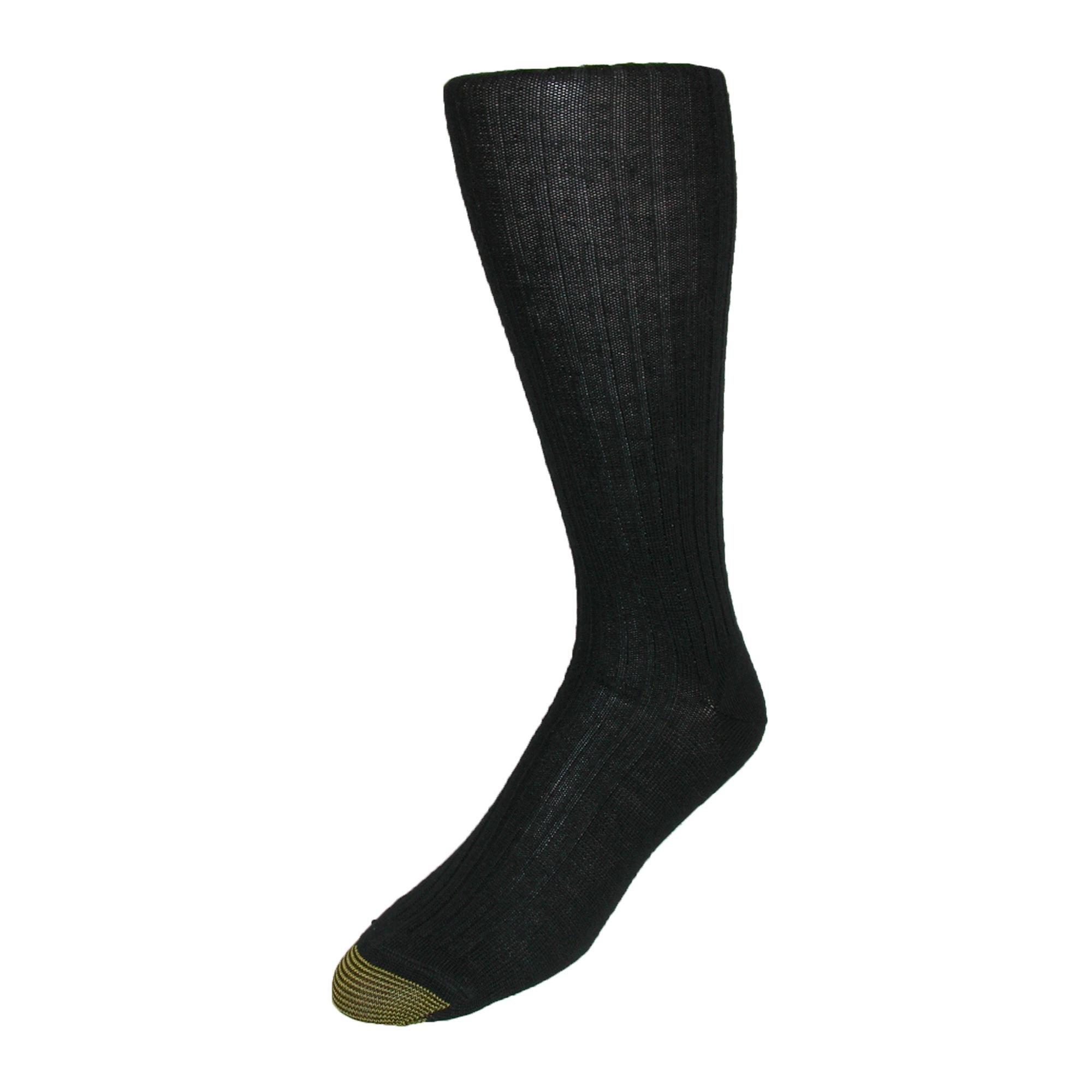 Gold Toe Men's Windsor Wool Over the Calf Socks (Pack of 3), Black