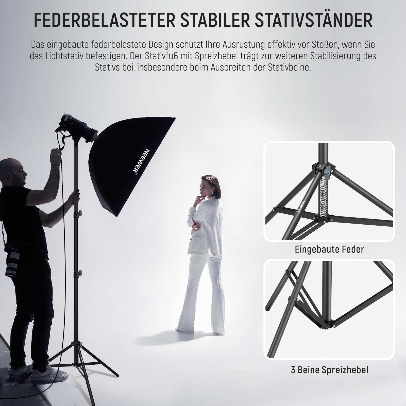 Neewer® 2 Stück 75 "/ 6 Fuß / 190CM Fotografie Lichtstative