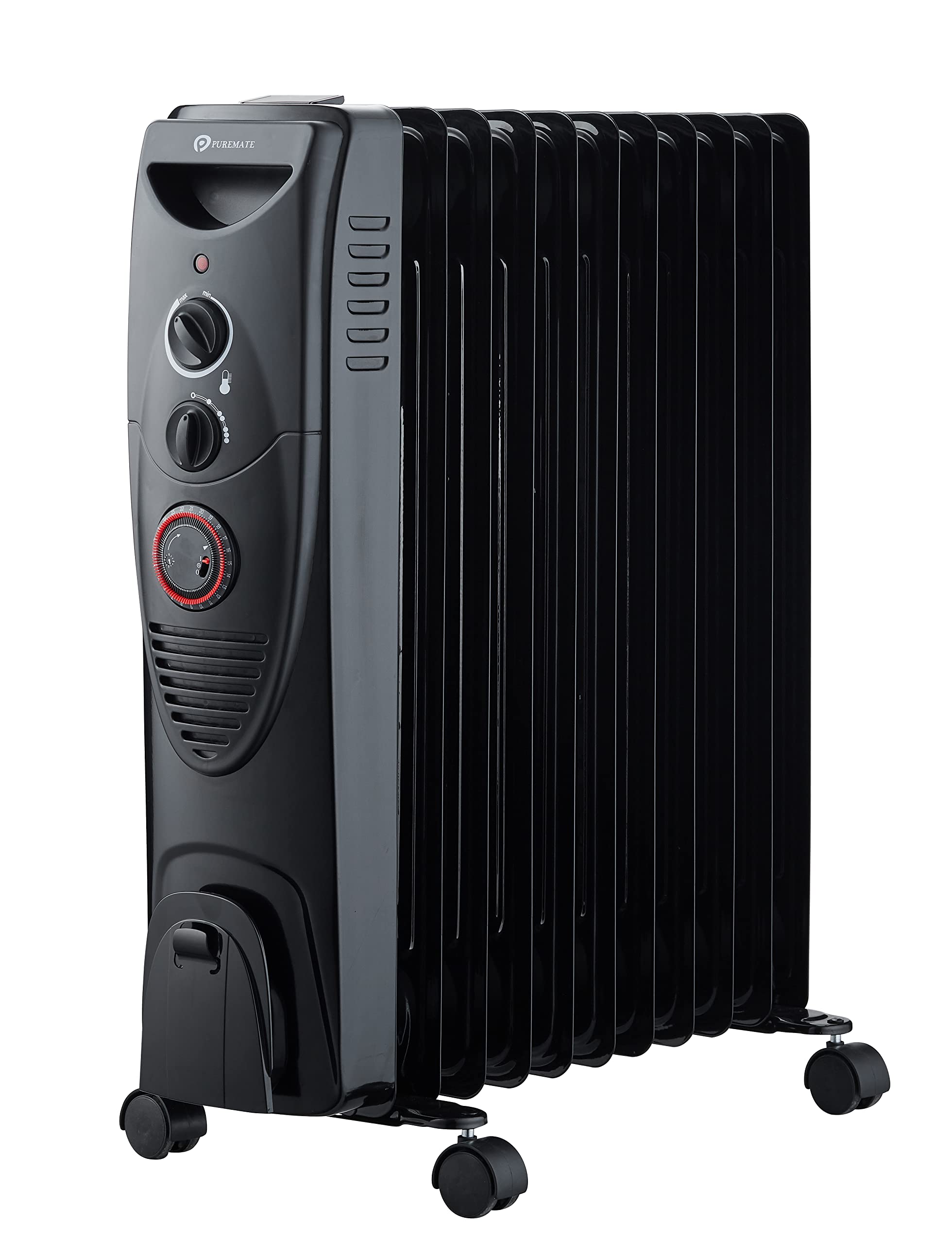 PureMate Oil Filled Radiator, 2500W/2.5KW - 11 Fin - Portable Electric  Heater, 3 Power Settings, Adjustable Temperature and Thermostat, Thermal  Safety Cut off u0026 24 Hour Timer : Amazon.co.uk: DIY u0026 Tools