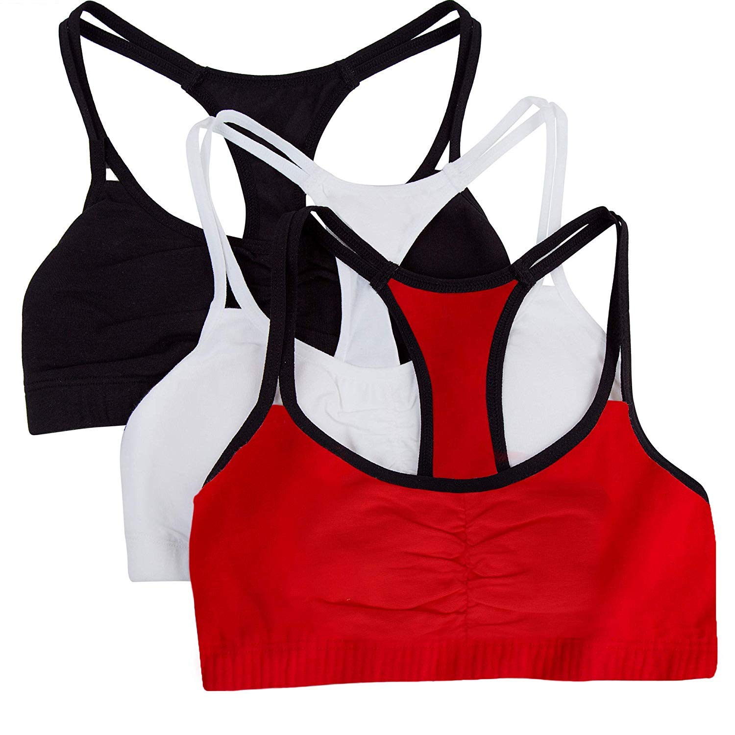 Fruit of the Loom Women's Spaghetti Strap Cotton Sports Bra - All-Day Comfort &amp; Easy Movement