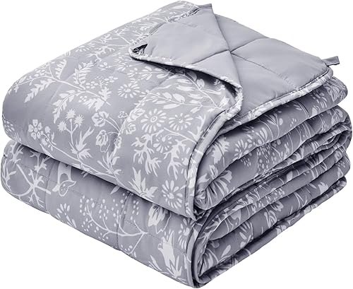 Miniatura 55 de yescool - Manta con peso, 20 libras, para adultos, fresca, transpirable, con cuentas de cristal prémium, lavable a máquina, para dormir, 190-210