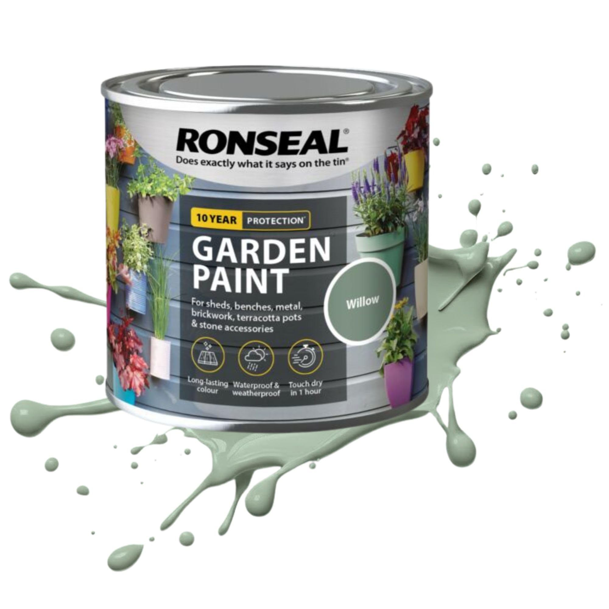 AOC24 250ML Garden Paint Willow, Water Based Outdoor Paints, Long Lasting Weather Resistant, Fast Drying Color for Wood, Bricks, Pots, Anti Crack Peeling DIY Paint (Willow, 250 M L)
