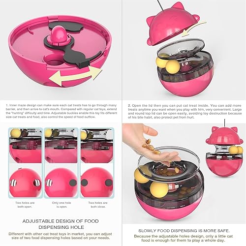 Miniatura 5 de Juguete dispensador de golosinas para gatos, juguete interactivo para gatos y bola de golosinas para gatos, vaso interactivo para gatos, alimentador
