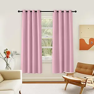 NICETOWN Room Darkening Curtain for Living Room - Energy Saving Thermal Insulated Grommet Room Darkening Curtain/Drape for Bedroom (1 Panel, 46 by 72, Rouge Pink)