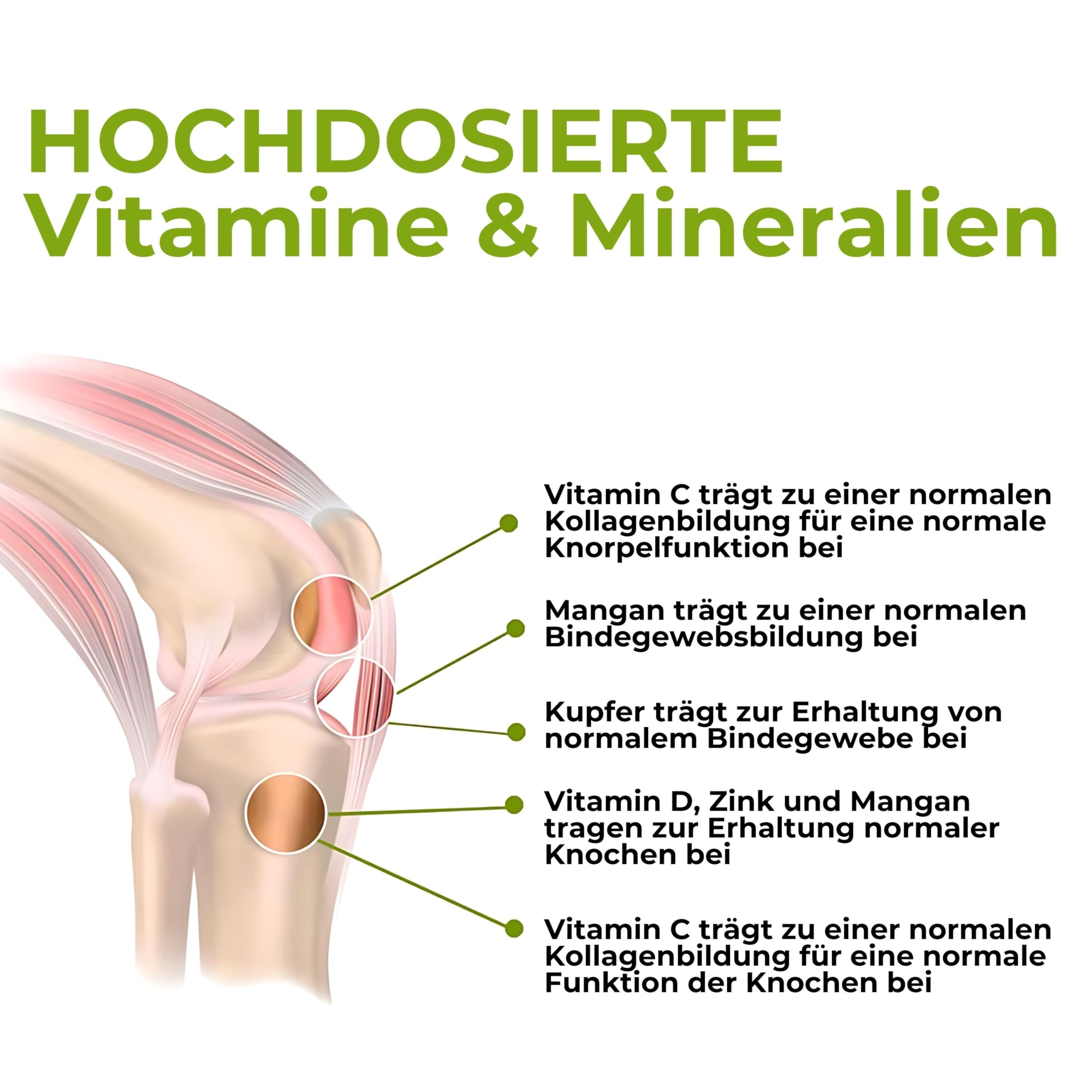 Glucosamin Kapseln + Phytodroitin® - 240 Stück - 1800mg veganer Komplex mit MSM, Hyaluronsäure, Vitamin C, D, Zink, Kupfer und Mangan ohne Magnesiumstearat