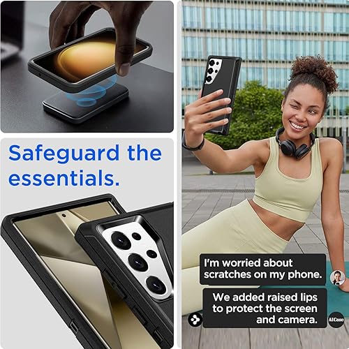 Miniatura 4 de AICase para Samsung Galaxy S24 Ultra (6.8 pulgadas) con protector de pantalla de vidrio, resistente protección contra caídas de cuerpo completo,