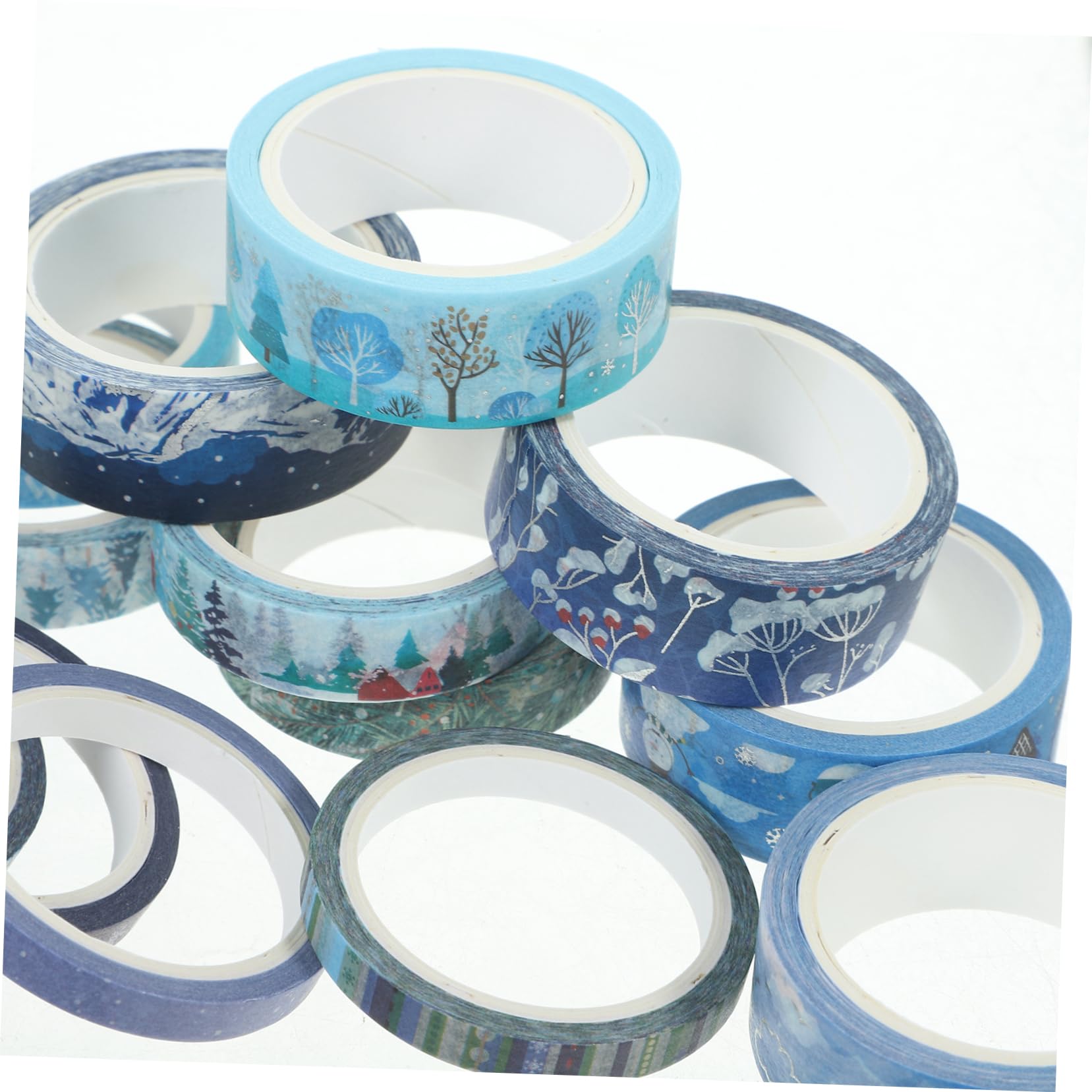 NUOBESTY 76rollen Washi Tape Für Weihnachten Dekorative Selbstklebende Klebebänder Für Scrapbooking Basteln Und Geschenkverpackungen Winterliche Designs