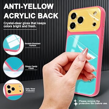 for iPhone 17 Pro Max Case,Blue Yellow