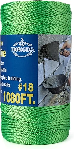 Miniatura 12 de HONGDA Cuerda de Nylon Trenzado, #18 x 540 pies Cuerda de Línea de Albañil, Cordel de Nylon para Trabajos de Mampostería, Línea de Trote, Línea