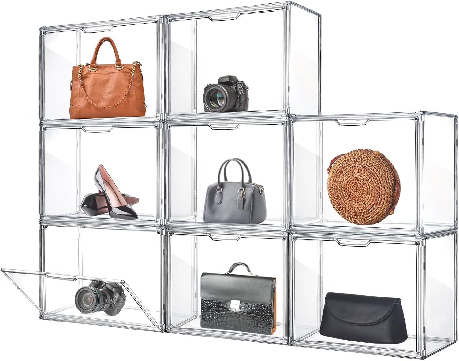 Geetery 8 Pack Purse Organizer Clear Acrylic Handbag Storage