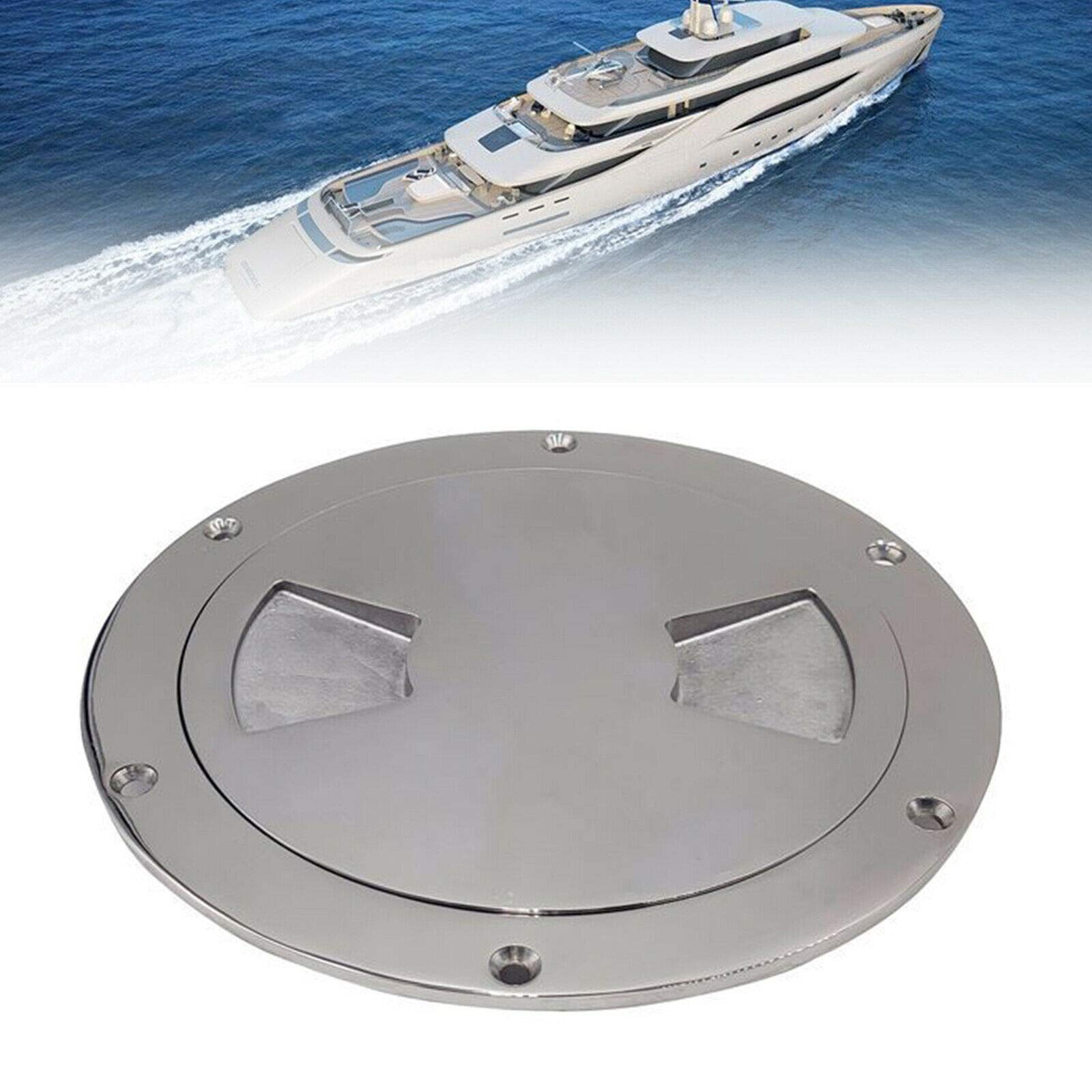 DYRABREST 6 inch Deck Plate Inspection Hatch Cover Stainless Steel Boat Marine Out Deck Plate Inspection Access Hatch Cover