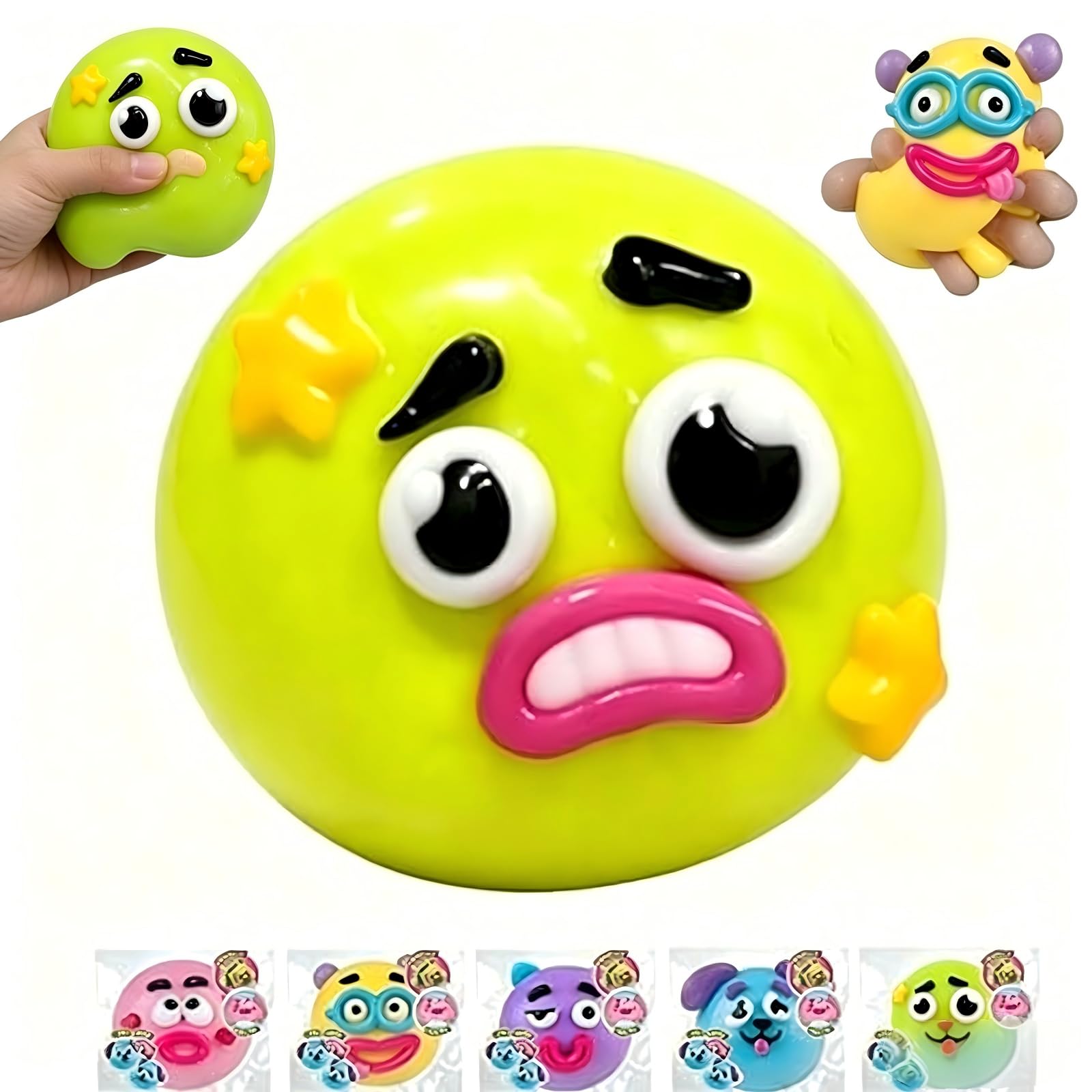 JOJOHOMY New Smushers Toys With Interchangeable Faces, Soft Slow Rising Cute Dog Face Swap Sensory Fidget Toy, Stress Anxiety Relief Toy for Adults Kids Home Office Travel Party (1Pack Green)