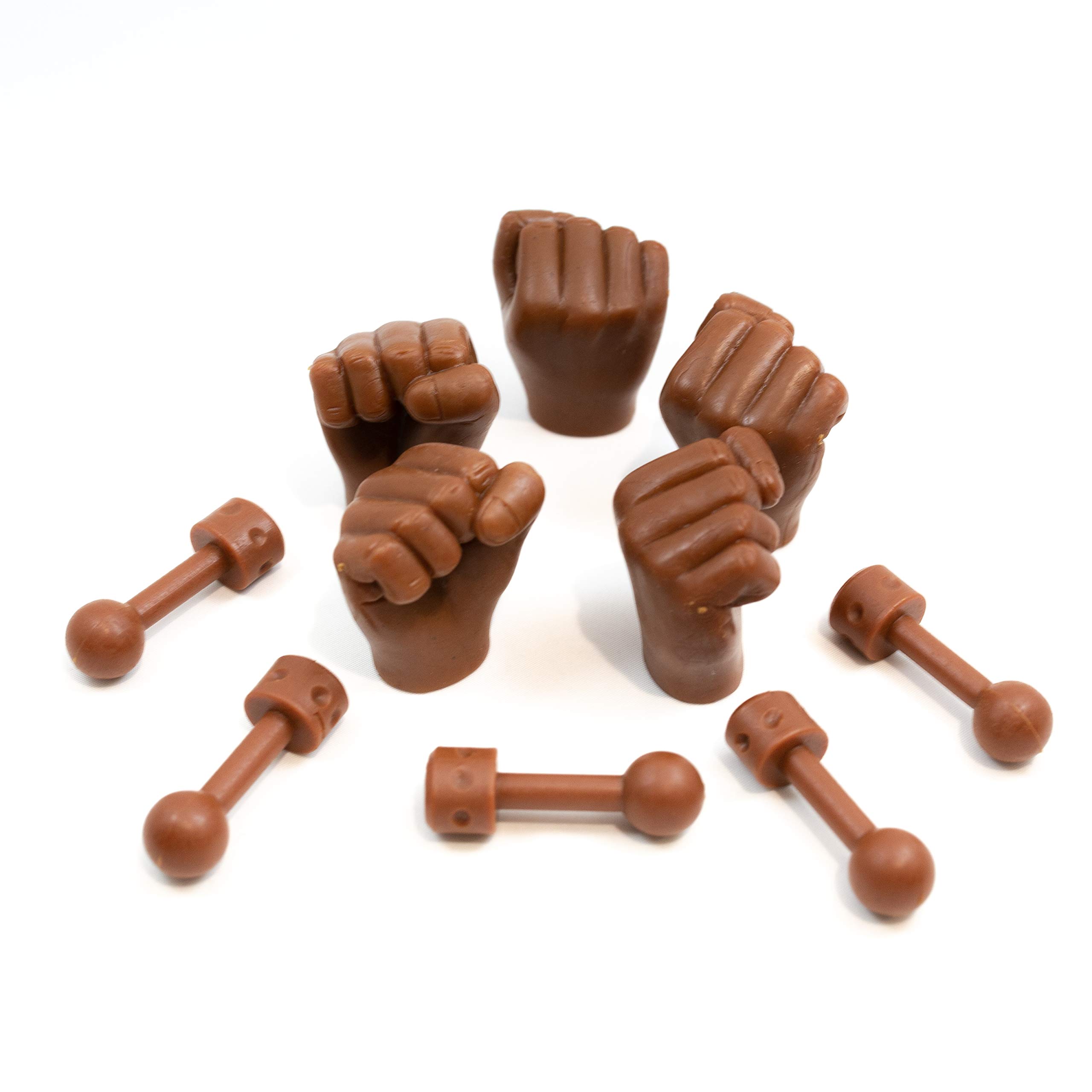 Dark Skin Tone Tiny Hands (Fist Bump) - 5 Pack - Fist Style Mini Hand Puppet + 5X Holding Sticks