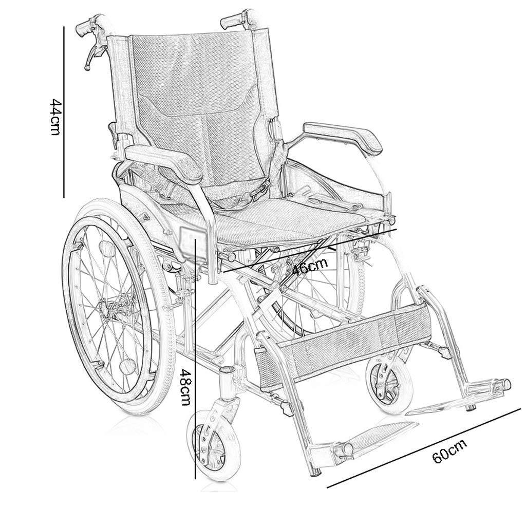 Sedia a rotelle,Ausili per la deambulazione del carrello per disabili del vecchio motorino pieghevole portatile manuale in lega di alluminio