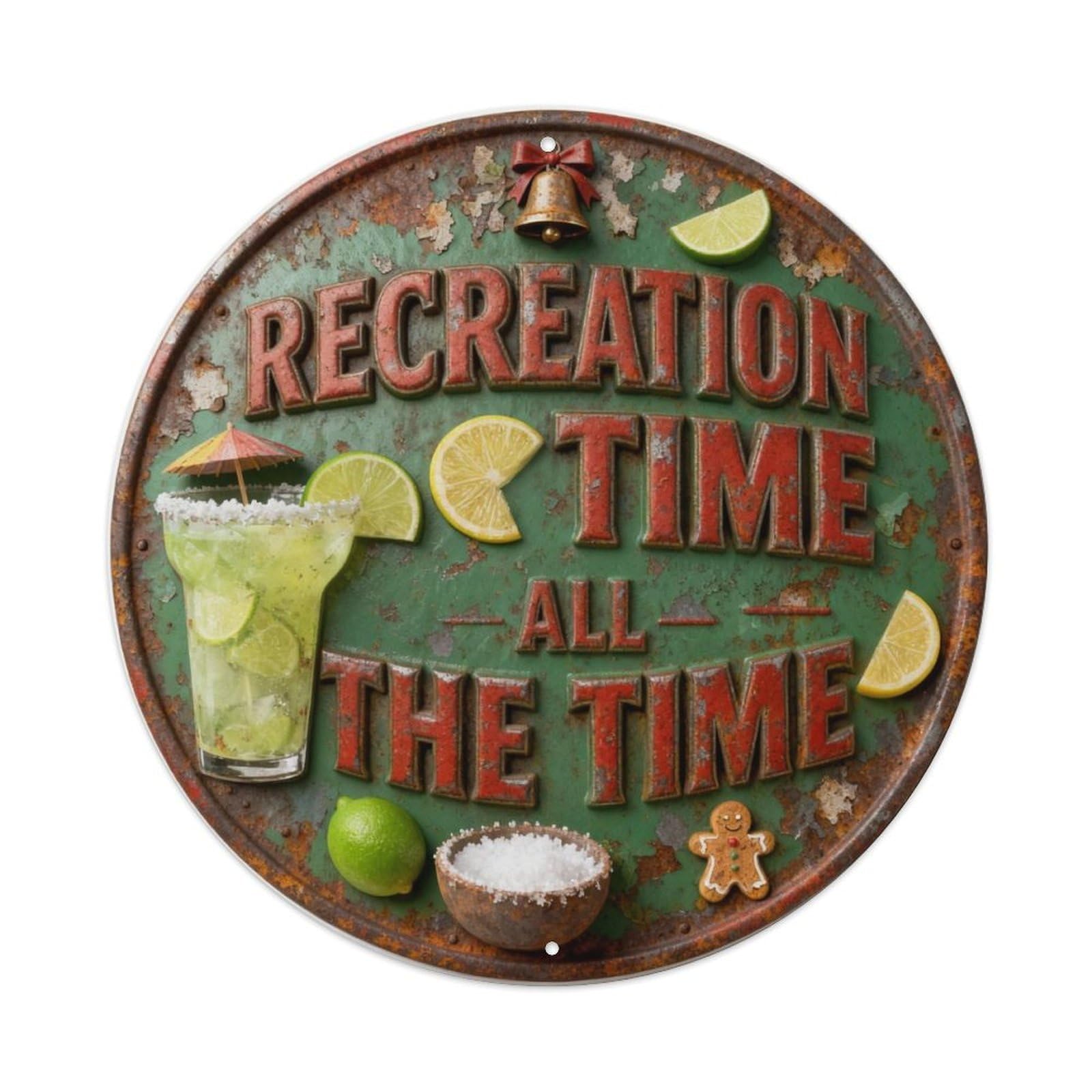 MARGARITA TIME ALL THE TIME Metal Tin Sign Plaque