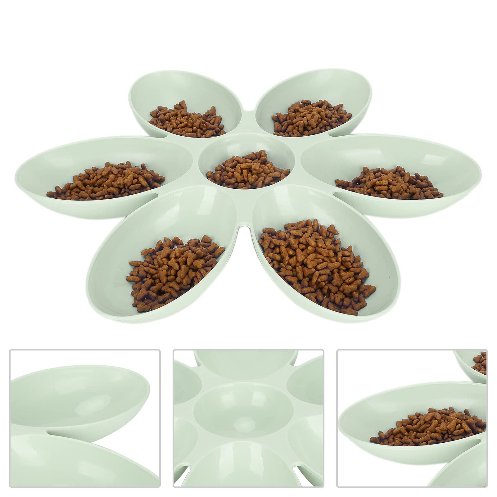 Pssopp Bol de Nourriture pour Chats en Forme de Pétales de Fleurs Bols d'eau pour Chats Plats Mangeoire Multi-Chats Bol d'alimentation pour Chat pour Chien Chiot Chat Chatons