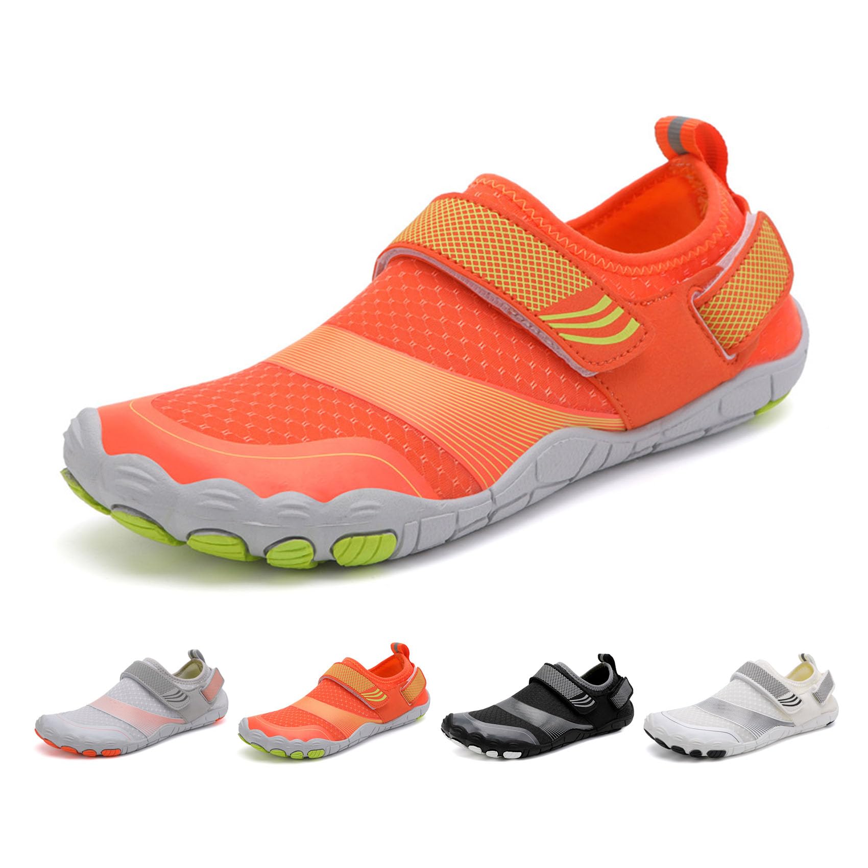 Hike Barefoot Shoes for Women & Men - Wide Toe Box, Non-Slip, Breathable & Quick-Dry Footwear, Ideal for Walking, Hiking, Beach & Water Activities (Orange,39)