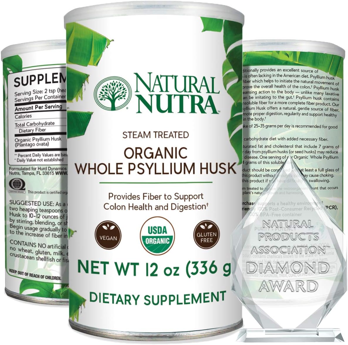 Natural Nutra Organic Whole Psyllium Husk Powder