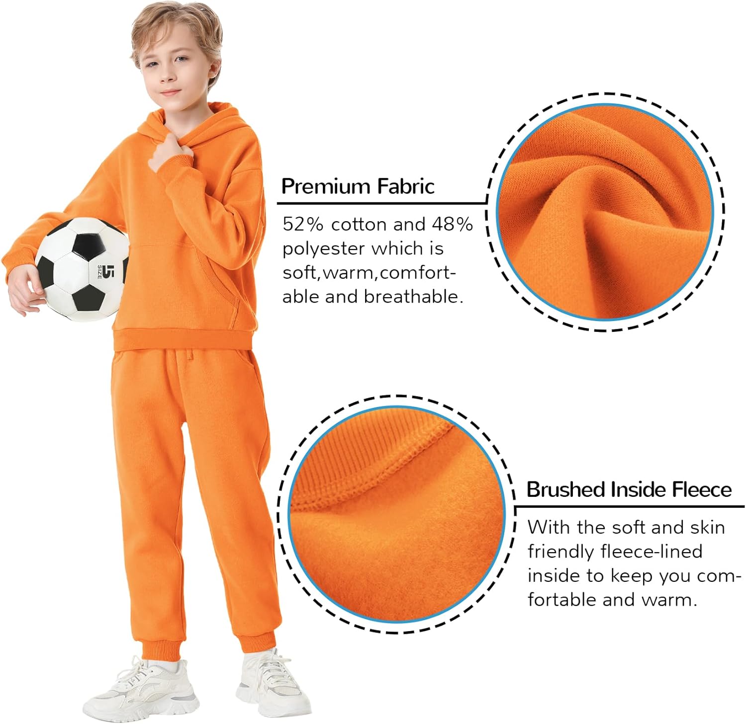 QBK Toddler to Youth Soft Brushed Fleece Jogger Sweatpants Kids Pants with Pockets for Boys and Girls - Image 5