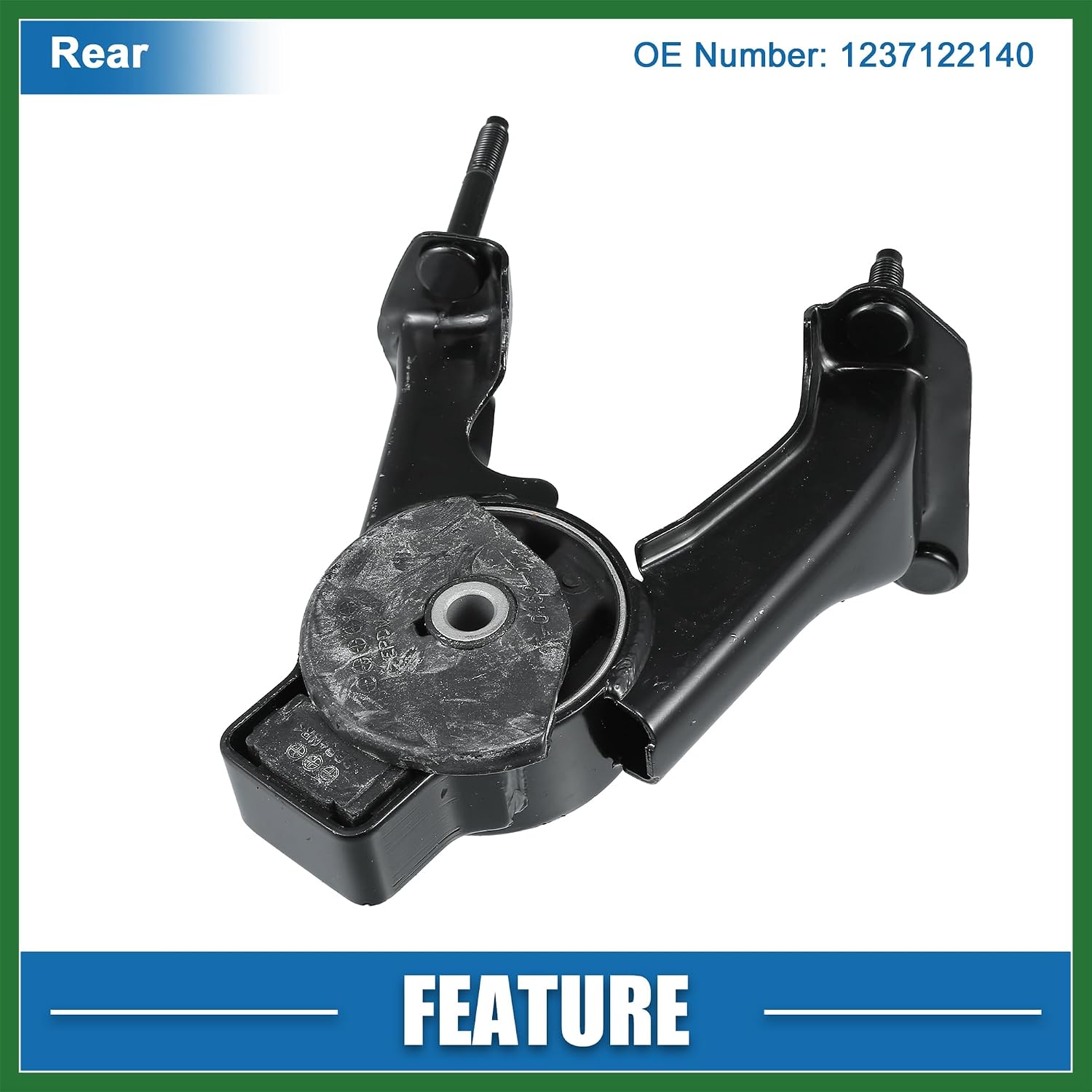 Motoforti Engine Motor Mount No.1237122140 Rear Engine Support Mount for TOYOTA CALDINA 1.8L - 2002-2007 for TOYOTA COROLLA 1.5, 1.8, 1.4L 2000-2007 Iron Long-lasting