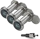 MomsUnited – Peep Holes for Door – Peephole with 200° Wide Viewing Angle – Peephole for Front Door – for Enhanced Door Security – Easy Installation – Includes Drill & Allen Wrench – Pack of 3