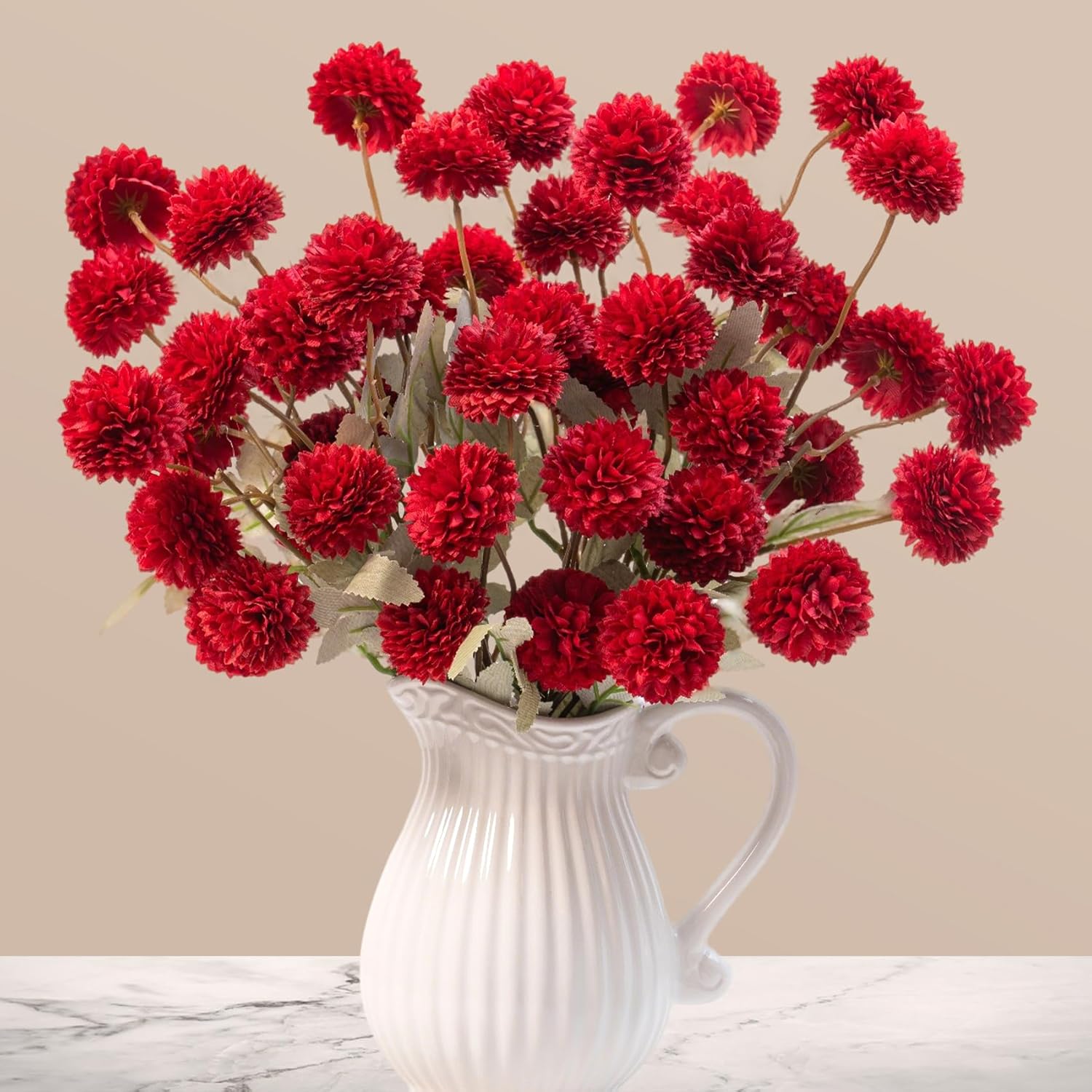 10pcs Fake Flowers with Stems Artificial Mums