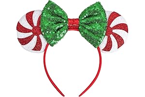 Chic Green Christmas Minnie Headband
