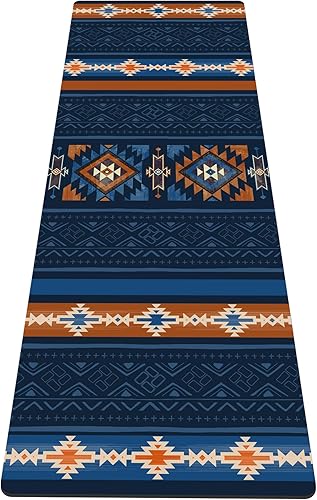 Miniatura 19 de nuveti Alfombrilla de yoga con estampado extra grueso de elastómero termoplástico antideslizante con bolsa de transporte, 72 x 24 pulgadas, extra