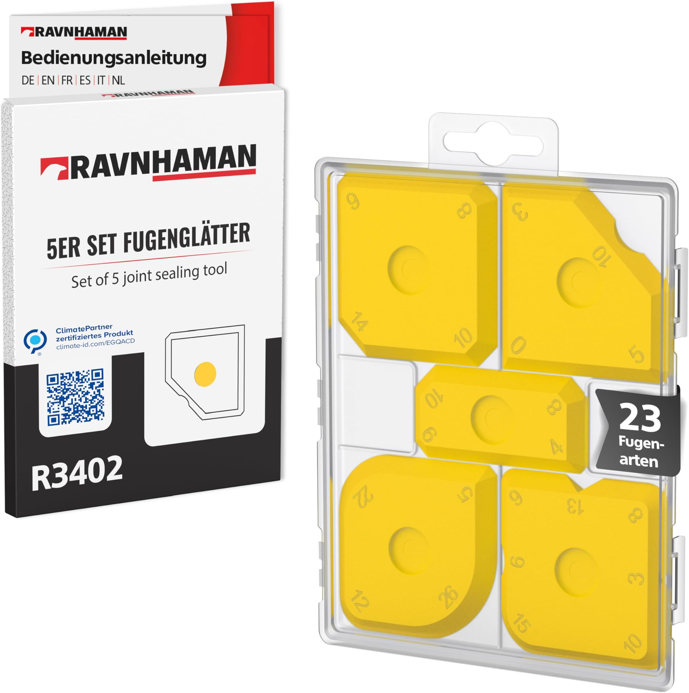 Fugenglätter Set 5-tlg. - Professionelle Fugenwerkzeuge Für Silikon & Dichtmasse | Perfekte Fugen Im Bad & Küche