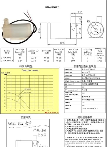Miniatura 3 de HiLetgo 5pcs DC3-6V Bomba de motor sin escobillas de bajo ruido Mini bomba de agua sumergible micro bomba horizontal