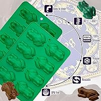 Vista 3 de Webake Chocolate Frog Candy Mold 2 Pack Silicone Molds For Passover Frog Jello, Keto Fat Bombs, Crayons, Gelatin, Cake Decoration, Soap, Resin(Green)