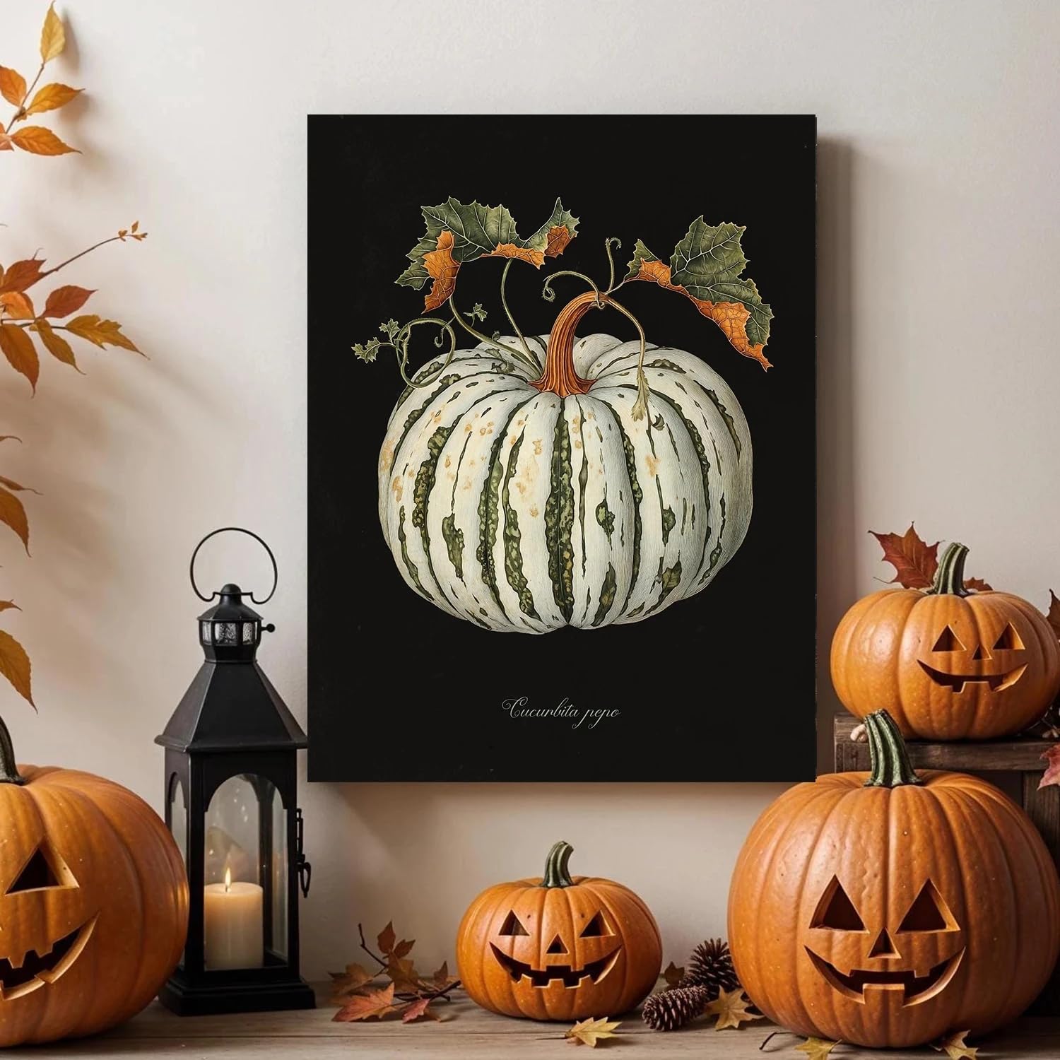 LMAIWANG Plakat dyniowy duży rozmiar nadruki jesienne plakaty ścienne klasyczne wydruki artystyczne obrazy dyni salon (60 x 80 cm / bez ramki)
