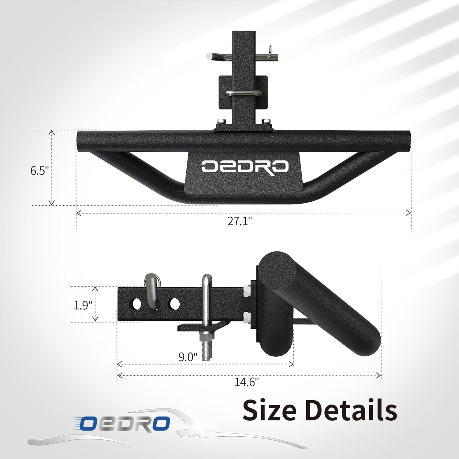 OEDRO Hitch Step Replacement for Truck Vehicles with 2" Hitch Receiver Rear Bumper Guard Protector Upgraded Textured Black Hitch Step Bar