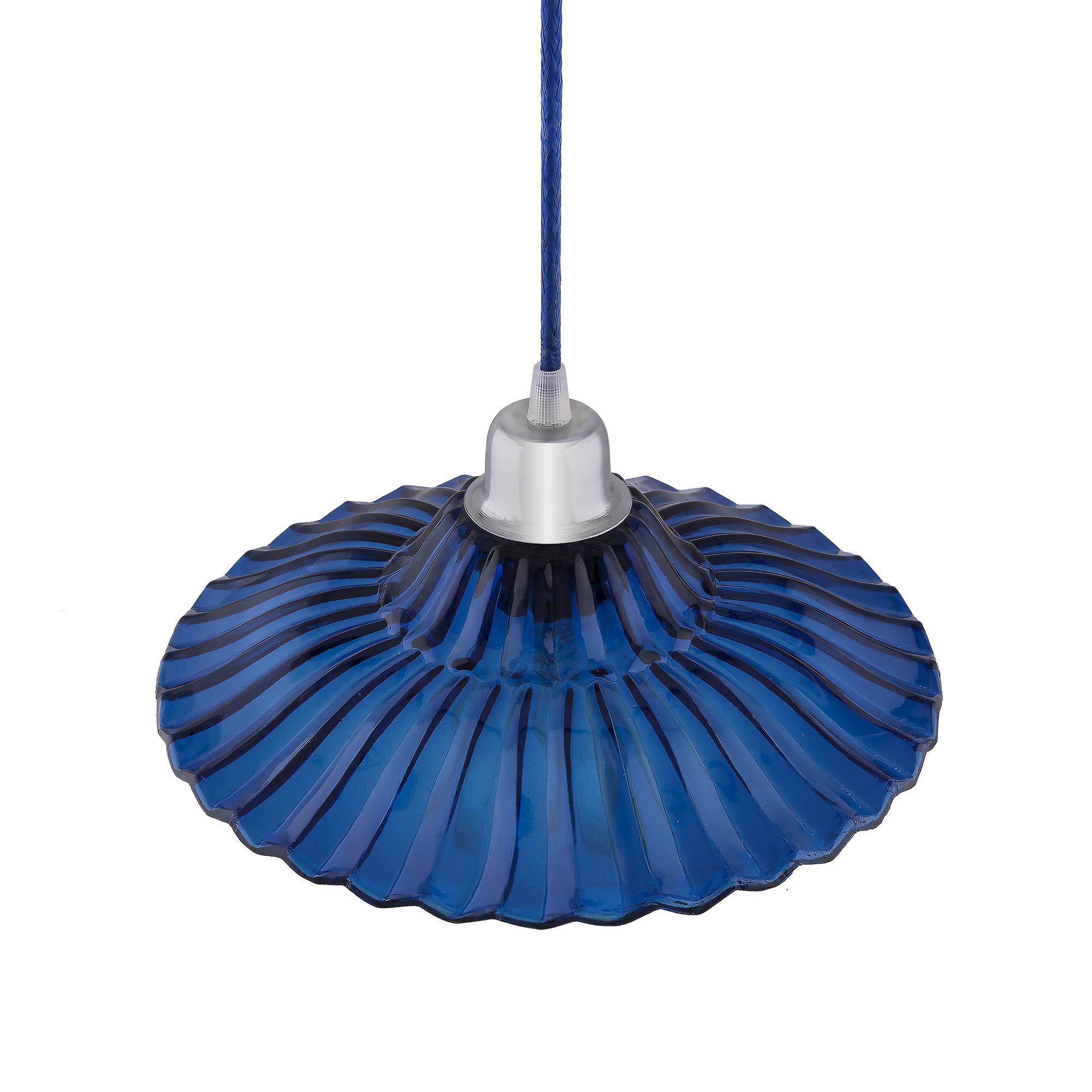 Homesake Vintage Hanging Pendant Light with Blue Glass Shade, Edison Bulb-Retro Industrial Ceiling Lamp for Home Decor,Bohemian Style, Farmhouse Lighting,Industrial Design,Ceiling Fixture(Transparent) - Image 4 thumbnail