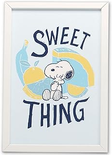 ピーナッツ スヌーピーとウッドストック スイートシングフレーム木製壁装飾 - 愛らしいスヌーピーウォールアート 子供の寝室や保育園用