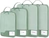 ECOHUB 4pcs Compression Packing Cubes, Suitcases Organiser Bag with Tag, Recycled Travel Bags Organiser for Backpack, Tear-resistant Packing Organiser for Carry On Luggage, Green Patent Pending