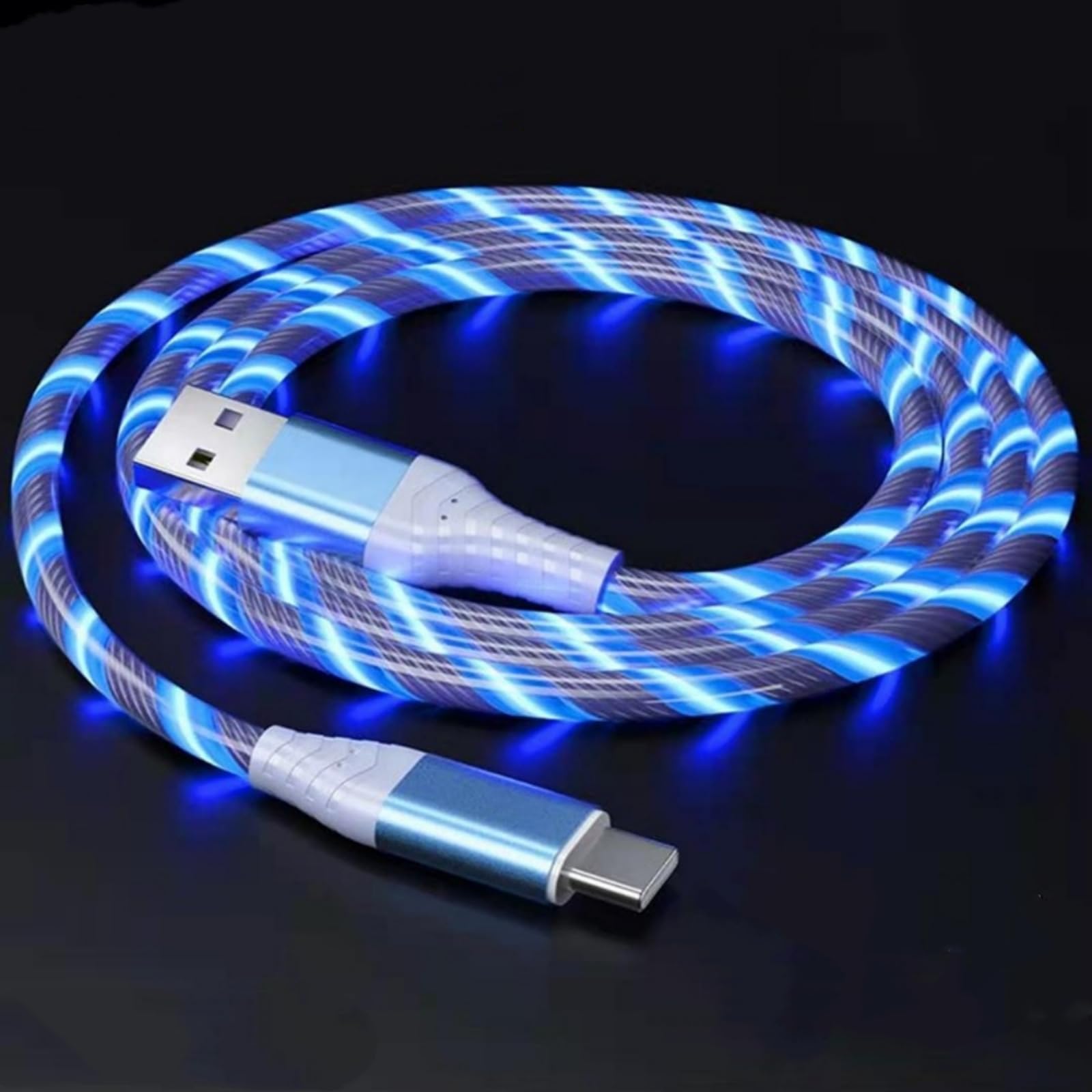Amazon.co.jp: Type C 充電ケーブル 光る LED内蔵 USB ケーブル LED 