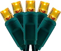 Vista 12 de YULETIME Luces de Navidad de gran angular de una pieza de color blanco cálido, 140 unidades, 48 pies, 2 juegos de 70 LED de 24 pies de alto