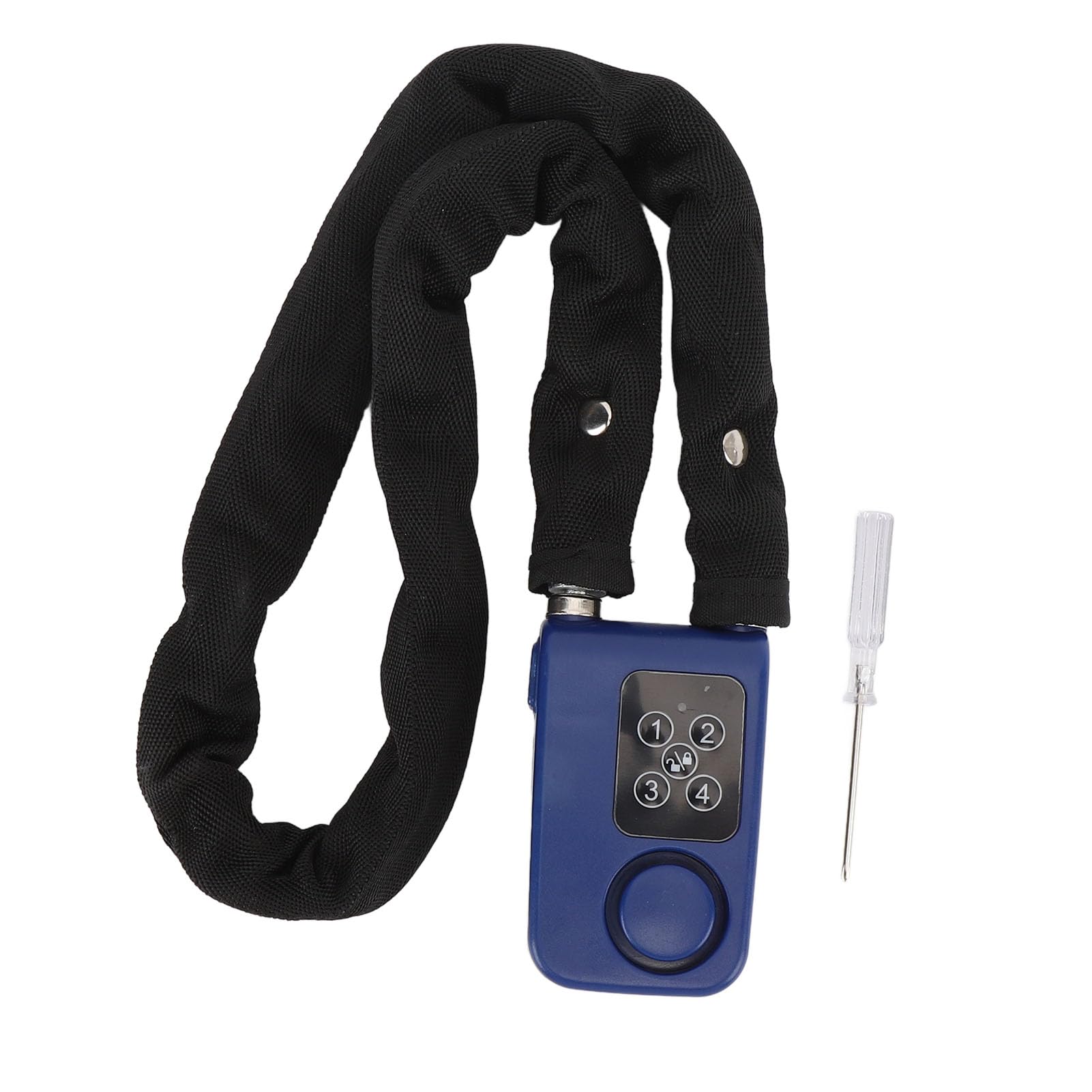 Bike Chain Lock, Anti Theft Chain Lock with 110dB Vibration Alarm, 80cm Long, 6mm Thicker, Keyless Digital Password Security Lock, IP44 Waterproof, Battery Powered (Black)