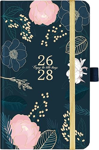 Agenda de bolsillo 2025-2028, planificador mensual de 3 años 2025-2028, 6.3 x 3.8 pulgadas, planificador académico 2025-2028, julio 2025 a junio