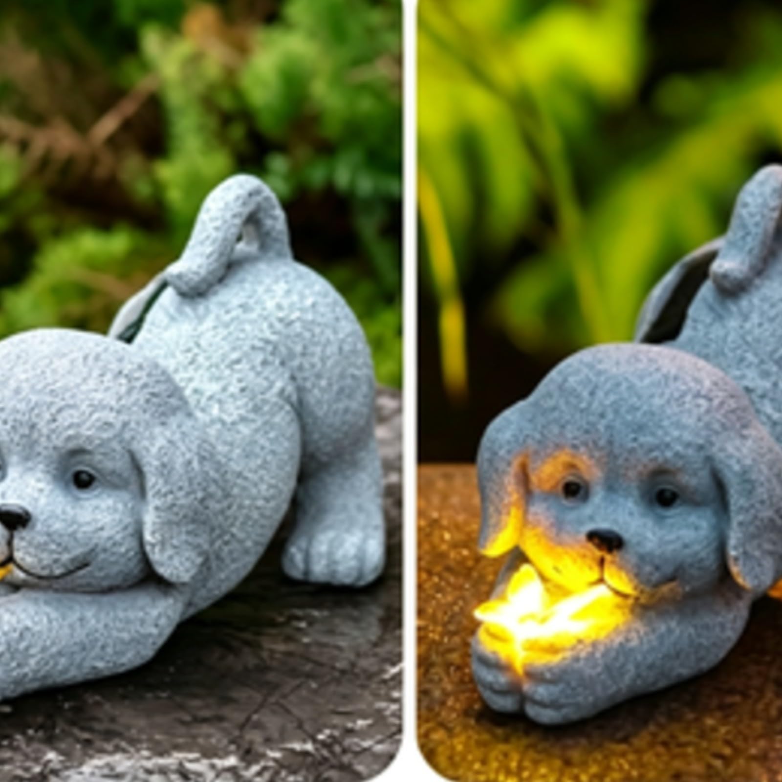 Statuetta con Effetto Pietra | Resistente Intemperie, Ornamento da Giardino per Cani con, Divertente, Decorazione, Patio, Sentieri